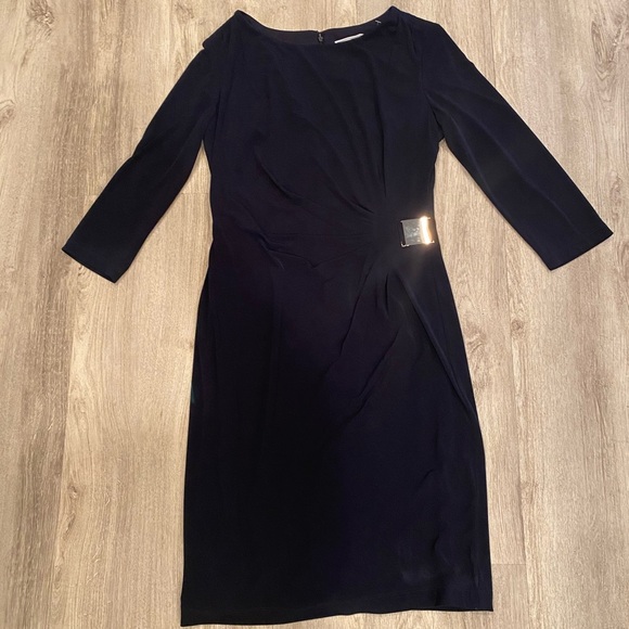J HOWARD 3/4 sleeves navy blue dress/size 6 - Picture 4 of 8